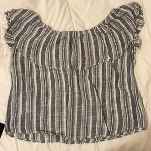 Striped off the shoulder top size M